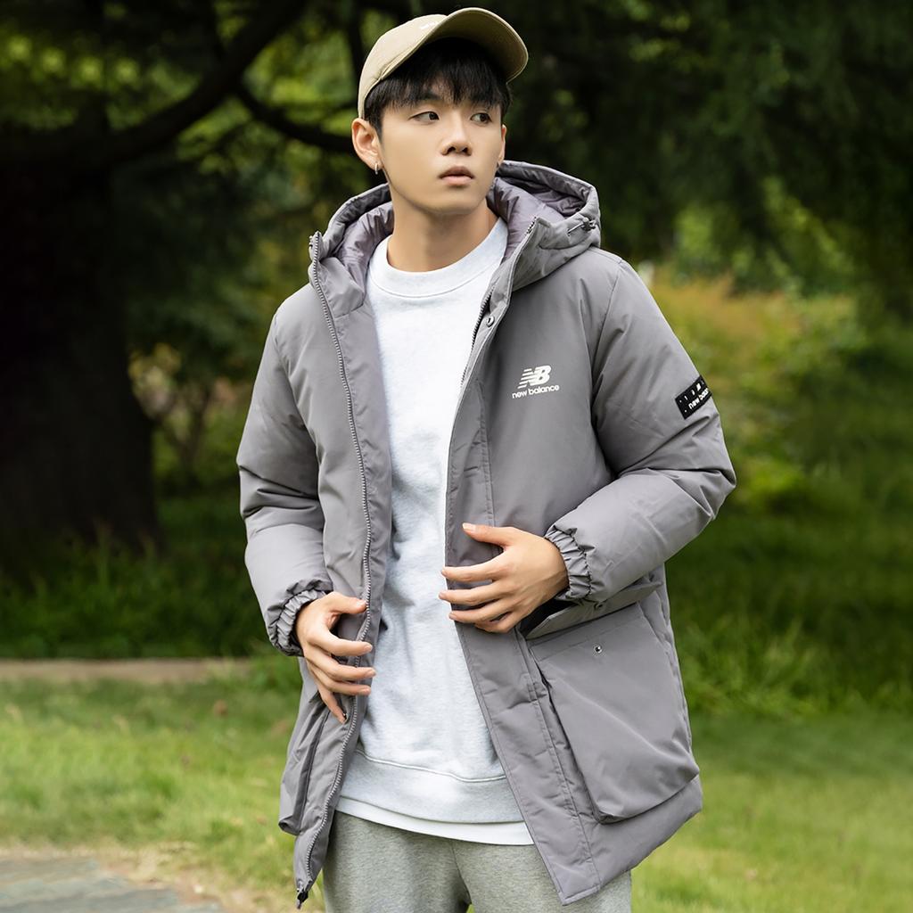 New Balance Windproof Long Down Jacket Asia Sizing 'Grey' Unisex AMJ23341-ZNC