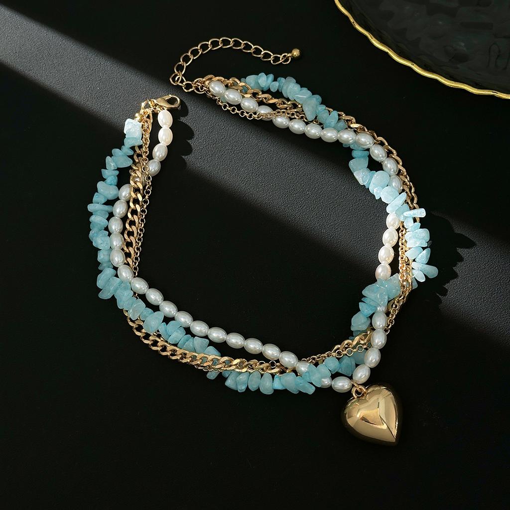 Collana a Catena con Pietra Imitazione Perla Romantica Y2K Ingemark per Donna Tendenza 2026 Choker con Ciondolo Cuore d'Amore Boho Gioielli da Matrimonio