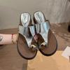 New Summer Metal Clip Toe Women's Slippers Fashion Ladies Outdoor Dress Slide Sandals