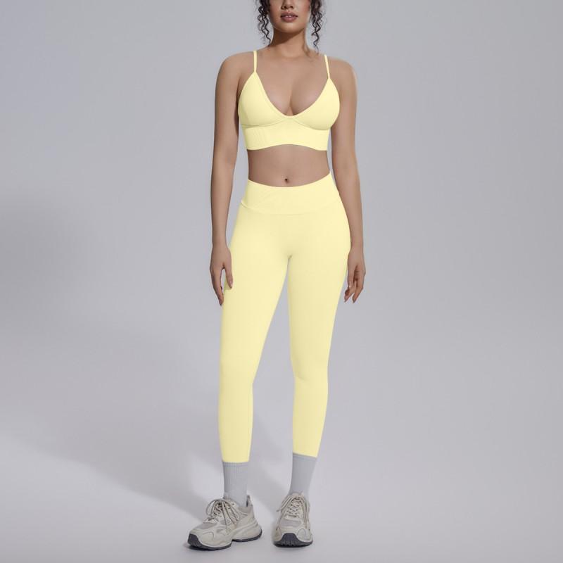 Seamless Yoga Workout Set Zip Jacket Sports Bra V-Waist Shorts Leggings Gym Fitness Outfit