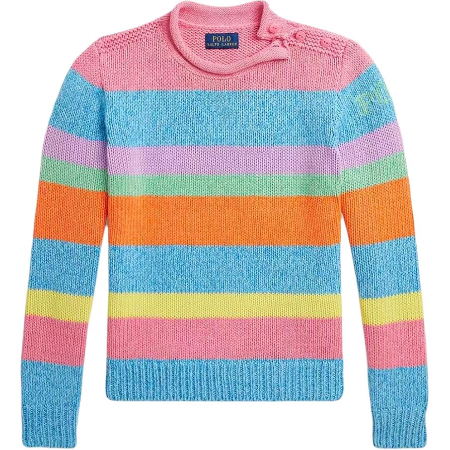 

Polo Ralph Lauren Хлопковый свитер с радужной полосой и круглым вырезом Детский свитер 313935055-001 XL