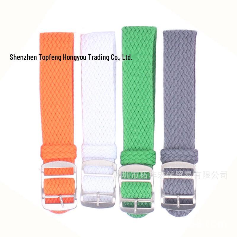 Pulseira de Relógio Impermeável de Malha Perlon Preta - 16mm Nylon Tecido para Crianças e Mulheres, Em Estoque