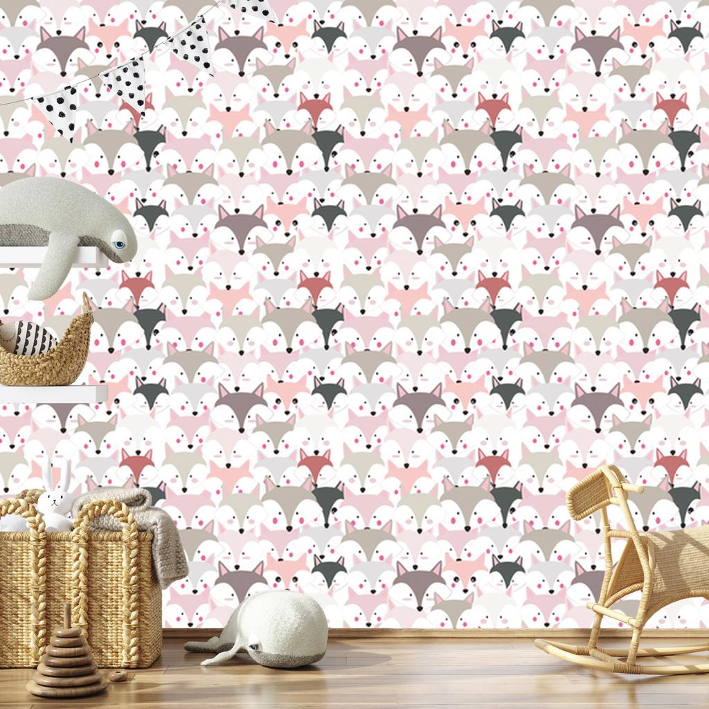 Colorful Foxes Wallpaper for Living Room and Bedroom 50x1000