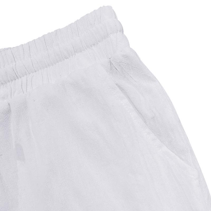 New beach men's printed casual cotton linen loose trousers