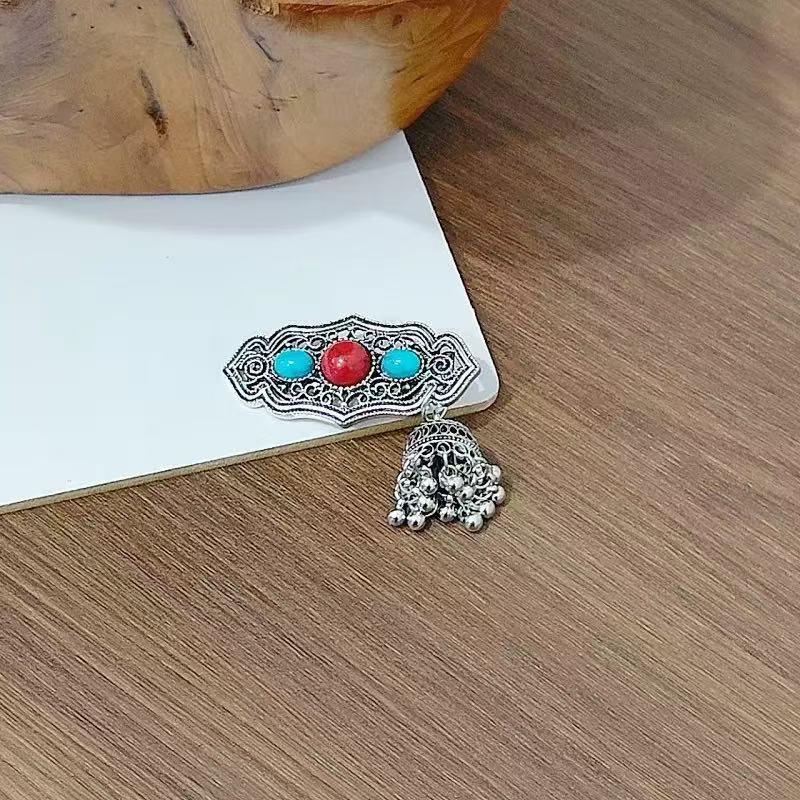 Barrette à cheveux à pampille papillon violet classique Élégant bandeau de cheveux de style ethnique Coiffe Rétro Style chinois Pince latérale Fête