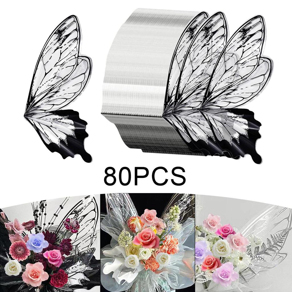 Hochwertige Plastik Blumenverpackungspapiere Schmetterlingsflügel Kreative Straußverpackung für Floristenbedarf und Eventdekoration
