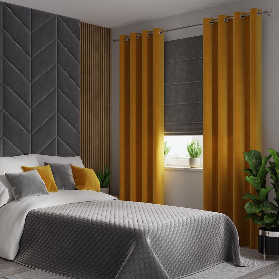 VELVI Bedspread 170x210cm - modern cool gray with a geometric pattern