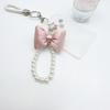 Cute Bowknot Keychain Pendant Fashionable Beaded Phone Charm for Case Decoration