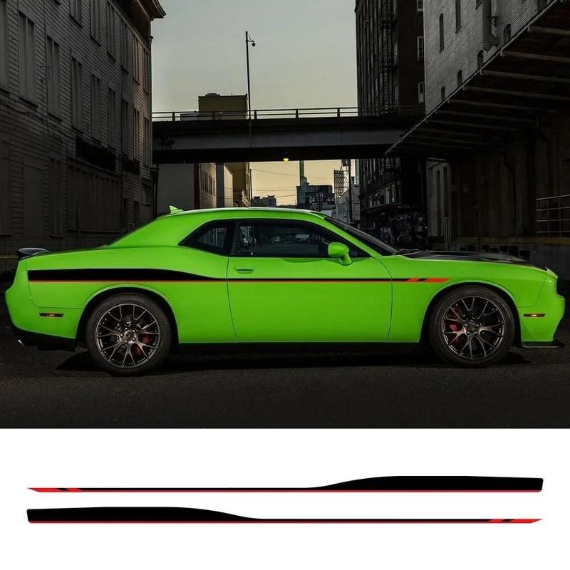 2PCS Car Door Side Skirt Line Stickers Sport Style Vinyl Decals Auto Body Decoration Stickers Accessories For Dodge Challenger