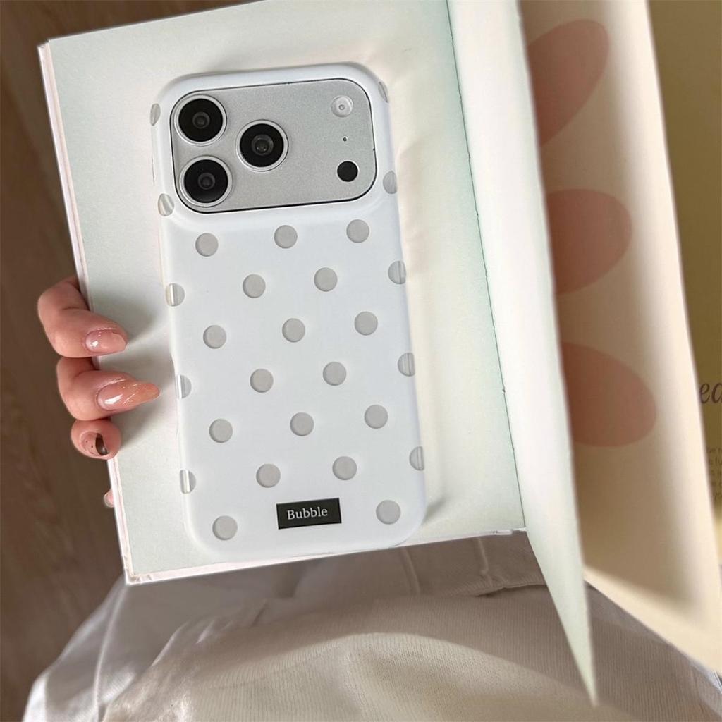 Round Edge Double Layer Polka Dot iPhone 15/17/16 ProMax Anti-drop Case