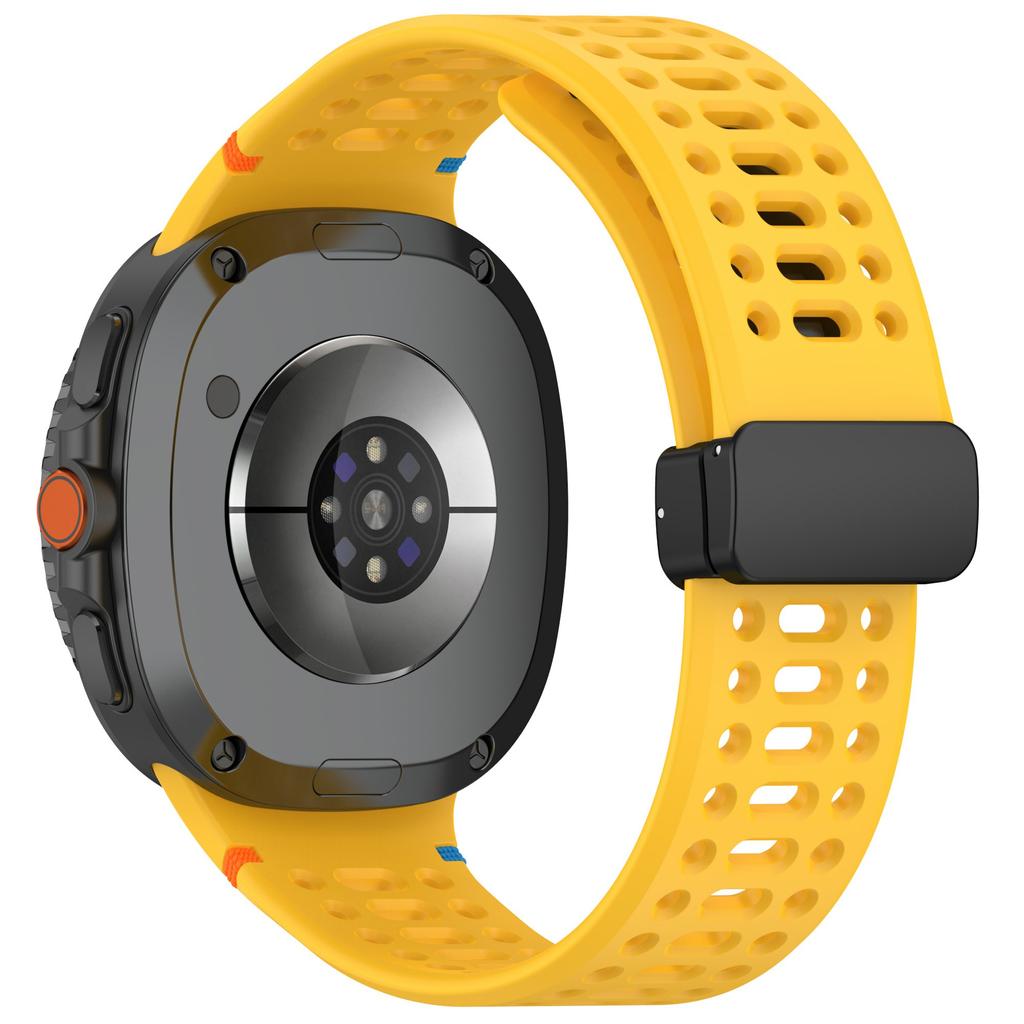 Silicone Watch Band for Samsung Galaxy Watch8 44mm/40mm/Watch8 Classic 46mm Hollow Breathable Magnetic Buckle Strap