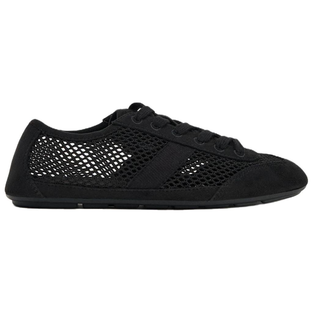 ZARA Lightweight Retro Round Toe Fashion Mesh Derby Low Top Casual Shoes Women sneaker Black 15211510800