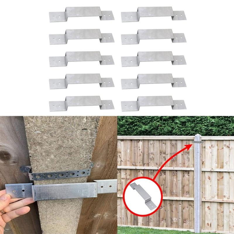 Pack of 10 Fence Panel Supports Outdoor Fence Support Weatherproof Security Fence Post Supports 10pcs/set for DIY