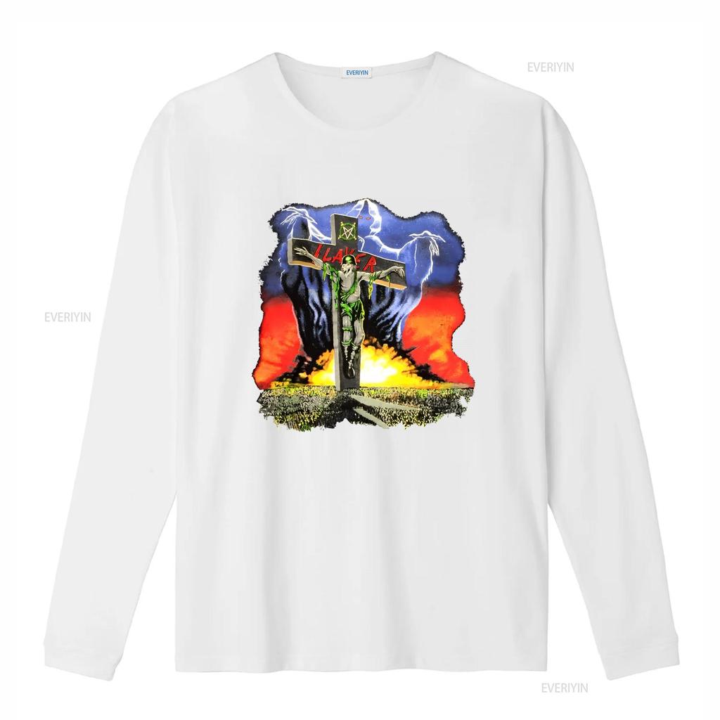 SLAYER 1990 Vintage European Campaign Tour Print T Shirt Vintage Washed Streetwear Fashion Stretched Comfortable Unisex Graphic
