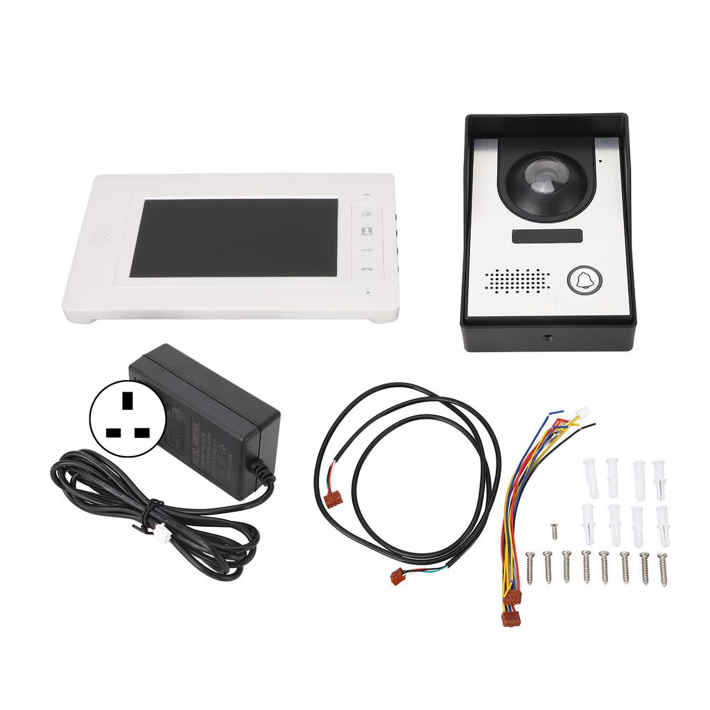 7 Inch Home Intercom Doorbell Hands Free Night Vision Wired Video Doorbell Intercom System for Home
