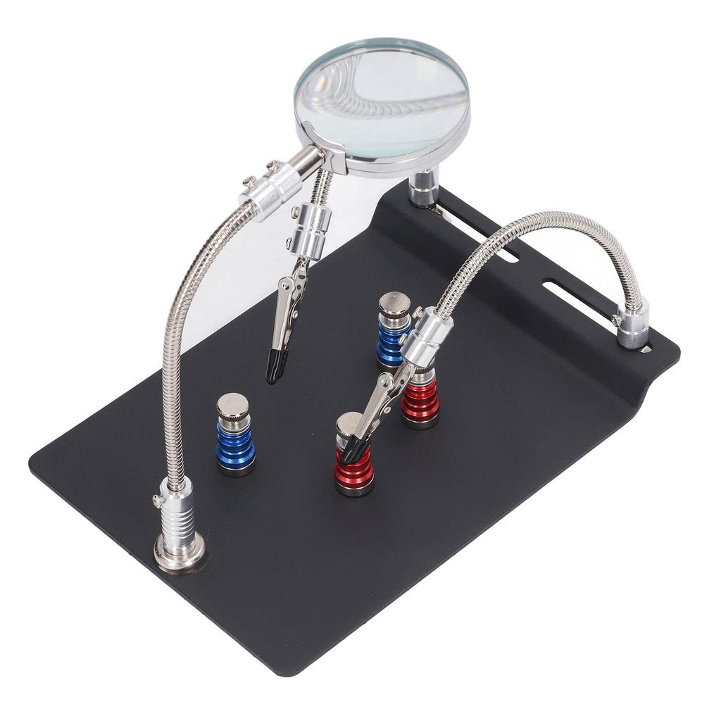 Mâini Ajutătoare pentru Lipit Brațe Flexibile Mâini cu Unghi Reglabil Stație de Lipit cu Lupă 3X