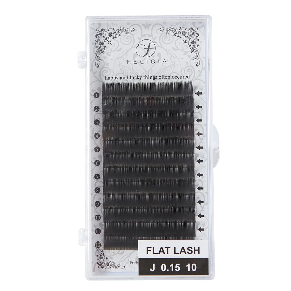 

FELICIA Flat Lash Matte Eyelash Extensions Super Soft Single False Eyelash Curl Толщина 10 мм 0,15 чёрный