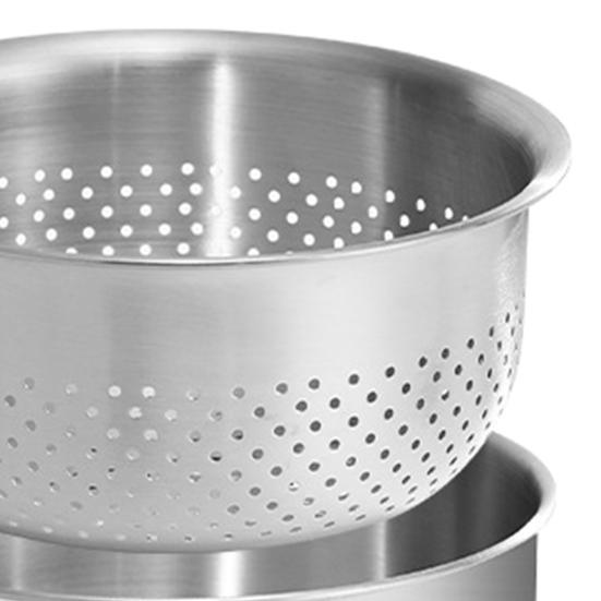 Stainless Steel Microporous Colander, Dishwasher Safe Salad Mixing Bowl Rice Washer, Vegetables Fruits Rice Washing Food Strainer Basket