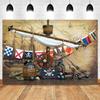 Nautical Theme Baby Party Background for Photography, Sailboat, Boat, Starfish, Wooden Board, Sailor Portrait, Photo Background
