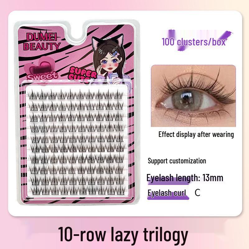 10-Row Autumn Leaf & Sunflower Faux Eyelashes - Flat, Glue-Free