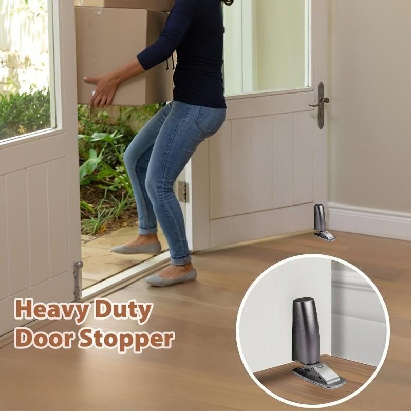 1Pc Non-Punch Door Stopper Automatic Floor Floor DoorStop Furniture Fittings Black Grey Stopper For Door Windproof