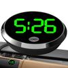 Fashionable car mounted LED electronic meter with circular alloy touch glow in the dark creative digital clock