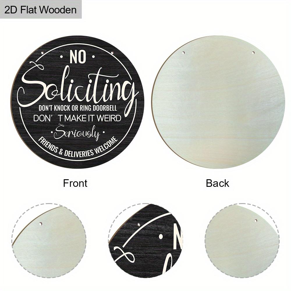 NO Soliciting Wooden Sign for Entrance Doors Decor - Unique Decorative Plaque for Home, Office, Store Decor