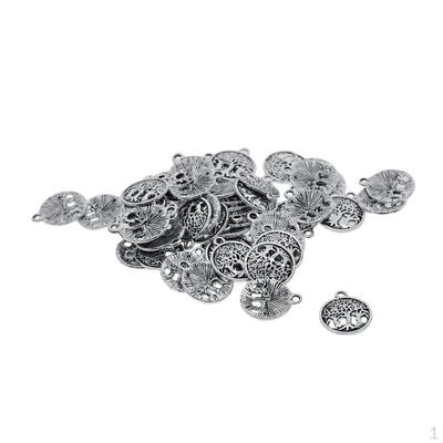 50pz Ciondoli Albero della Vita Argento Per Creazione di Gioielli Braccialetti Yoga