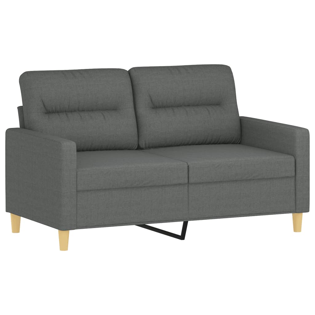 Vidaxl 2-Osobowa Sofa Z Poduszkami, Ciemnoszara, 120 Cm, Tkanina