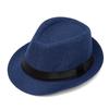 Men's Summer Straw Fedora Sun Hat - Outdoor Sunshade Beach Bowler Hat