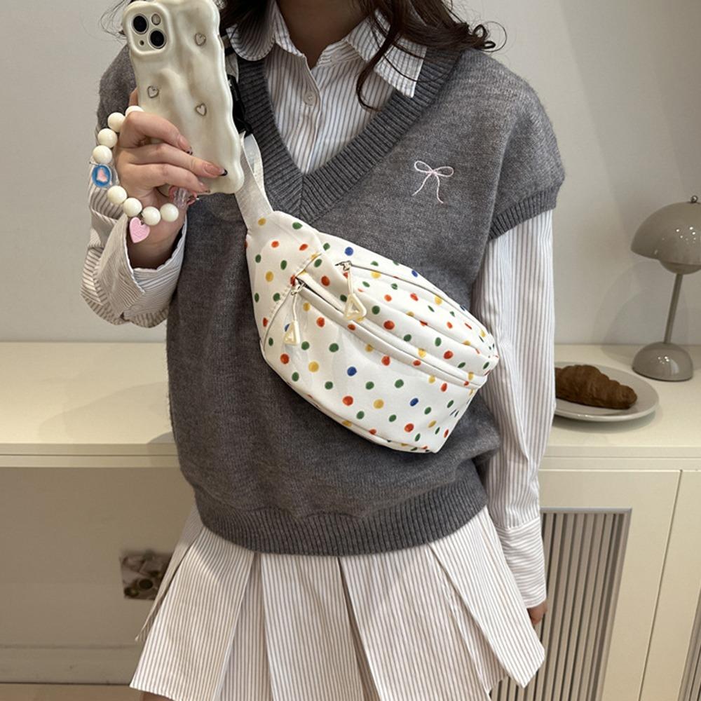Colorful Polka Dot Single Shoulder Bag Waterproof Sports Fanny Pack Running Waist Bag Outdoor