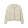 Yangcheng Story Love Button Retro Lapel Sweater for Women - Petite Loose Cardigan for Autumn/Winter 2025