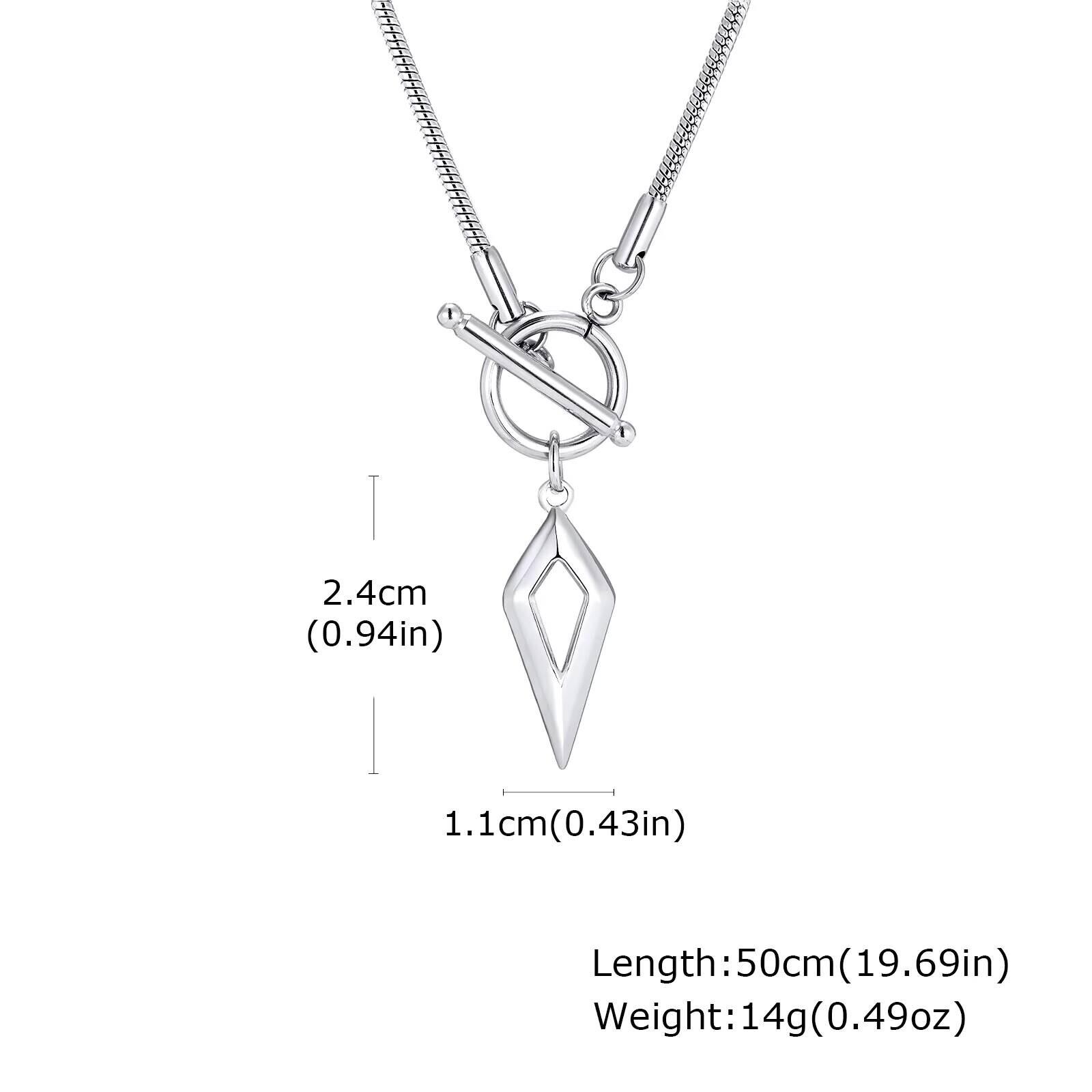 

Vnox Men s Four-pointed Star Geometric Pendant Necklace, OT Clasp Silver Color Stainless Steel 50cm Snake Chain Collar Jewelry
