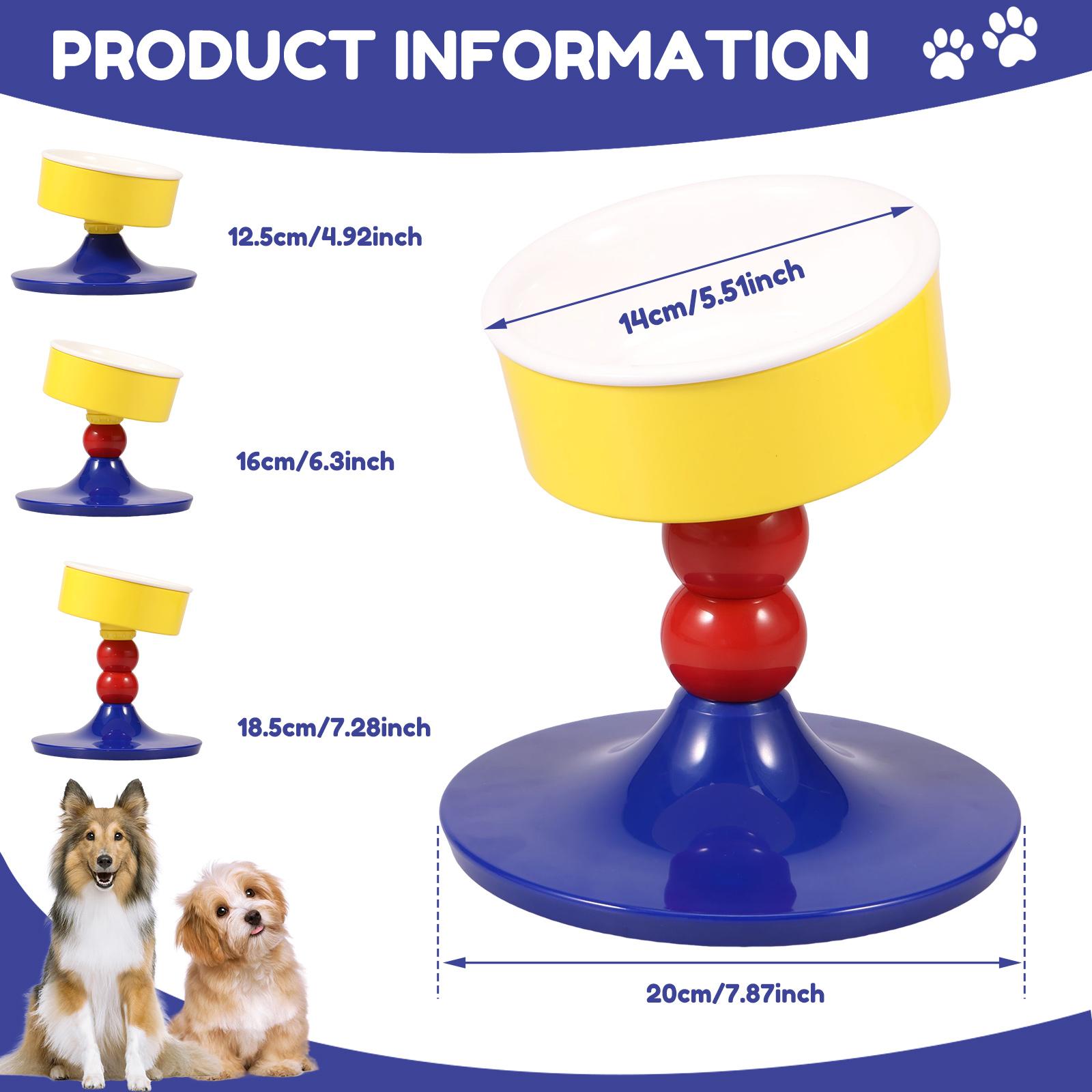 

Elevated Cat Dog Bowl Ceramic Tiltable Pet Feeding Bowl With Anti Slip Pad Adjustable Height Cat Dog Water Bowl Pet Supplies 1Pc жёлтый