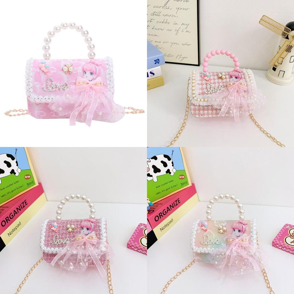 Lightweight Pearl Charming Shoulder Bag For Girls Featuring Cute Princess Design