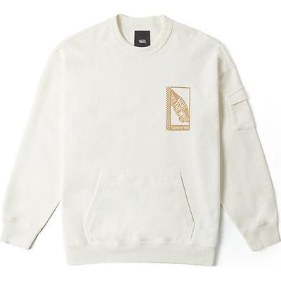Vans Skateboard Logo Loose American Vintage Long Sleeve Sweatshirt Men Sweatshirt White VN000GQGFS8