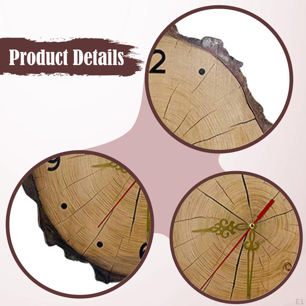 Rustic Wall Clock Made of [material Not Specified], Quiet, for Classrooms, Cafes,