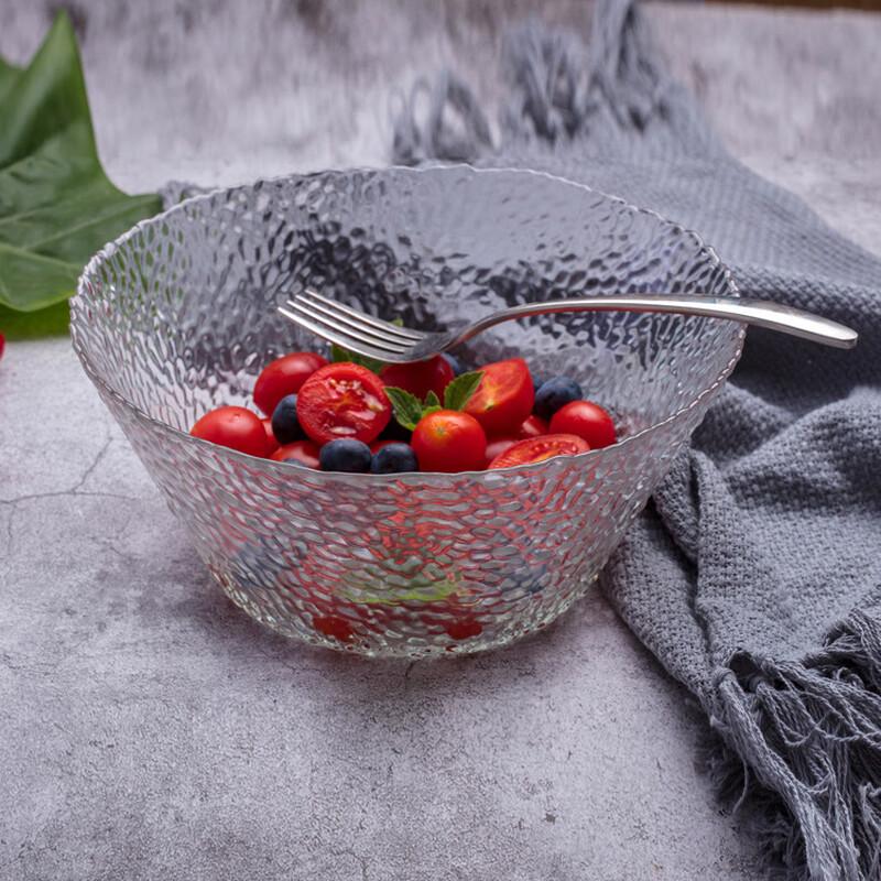 Hammered Glass Fruit & Salad Bowl