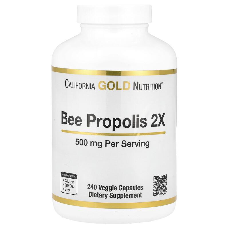 Bienenpropolis 2X, Konzentrierter Extrakt, 500 mg, 240 vegetarische Kapseln