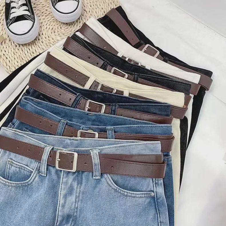 Women's 2025 High-Waist Straight Jeans: Velvet-Thickened, Slim-Fit, Nine-Point Harem Pants for Autumn/Winter