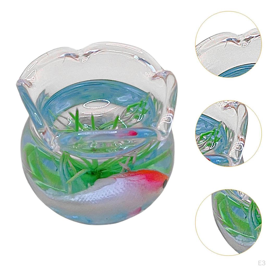 1/12 Puppenhaus Fisch im Aquarium Mini Simulation Handgefertigt Miniatur Tank Modell Zubehör