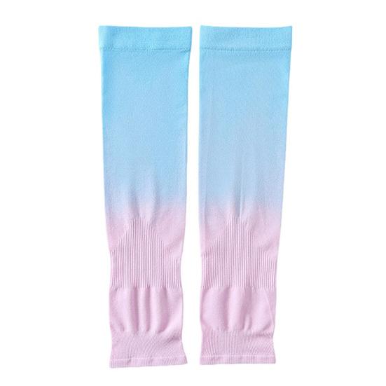 Sun Protection Sleeves with Thumb Color Ice Cooling Arm Sleeves Hole Gradient Silk