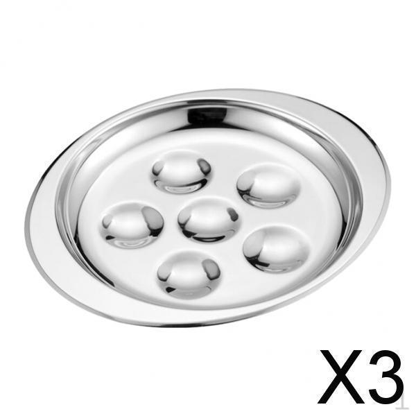 

3xStainless Steel Snail Mushroom Escargot Baking Plate Dishes 196X167mm