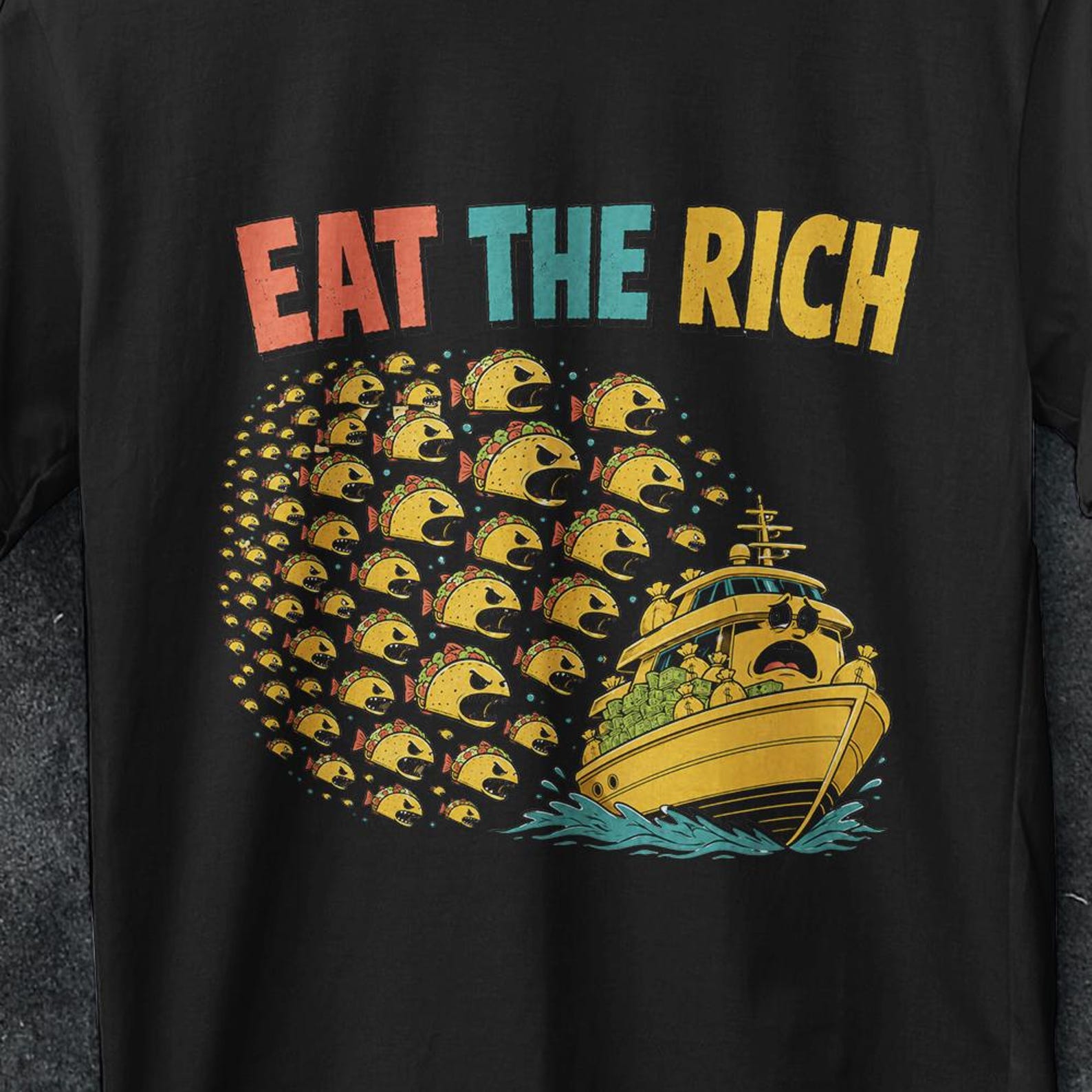 Eat the Rich Shirt, FDT Shirt, Tax The Rich Tee, vintage t shirt, Protest Top, Eat the Rich T-shirt, Democrat Gift Shirt, Anti-Capitalist 2XL