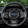 Für Subaru Crosstrek Impreza 2024 Echte Weiche Kohlefaser 3-teiliger Aufkleber Lenkradmitte Innenraum LHD RHD Zubehör