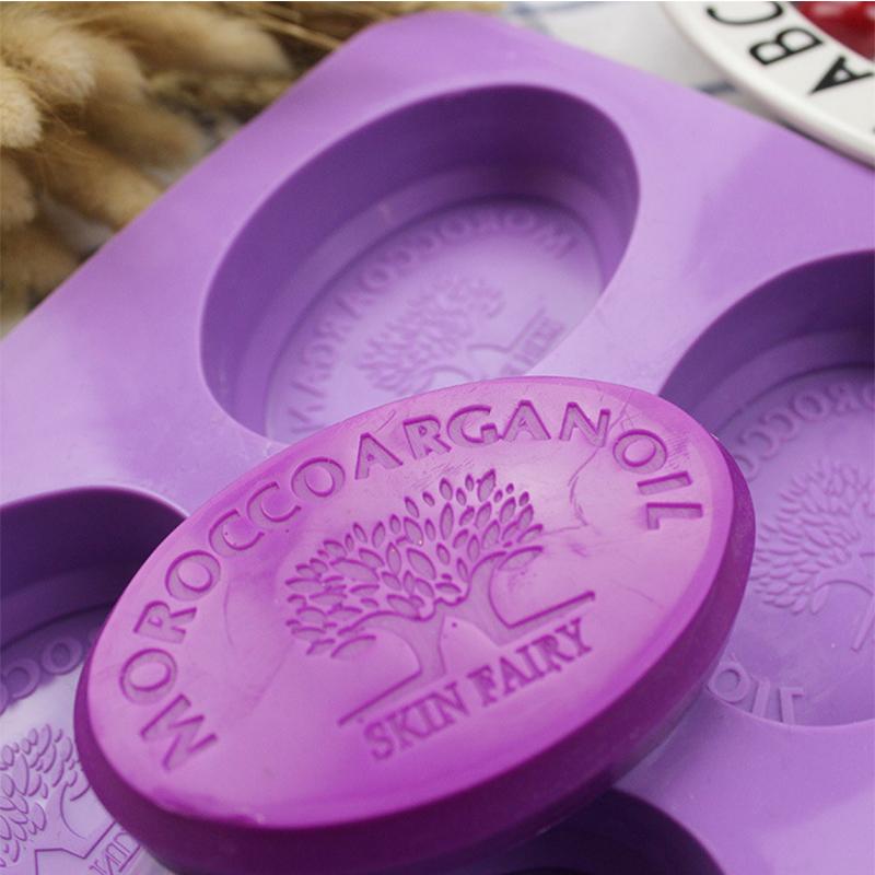 Silicone Soap Mold For Soap Making 4 Cavity Oval Shape Soap Mould Reusable Homemade Soap Making Mold Cake Bakeware Mould