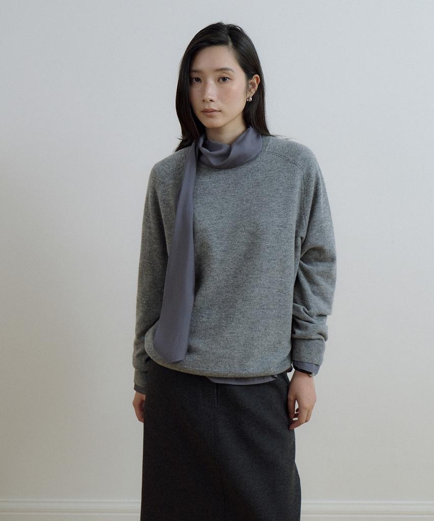 LINGSEOUL Wool Raglan Knit-Gray