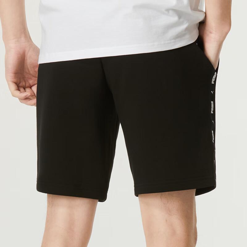 Puma Letter Print Side Logo Design Mid Waist Casual Shorts Men Shorts Black 675697-01