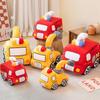 New Fire Truck Excavator Plush Toys Cartoon Car Stuffed Doll Cute Huggable Pillow for Kids Children Boys Christmas Birthday Gift