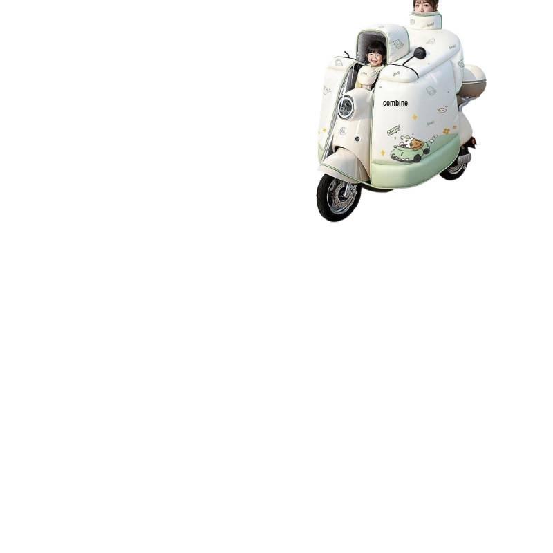 Children's Parent-Child Electric Motorcycle Winter Windshield - Fleece-Lined, Thickened, Waterproof, Full Coverage.